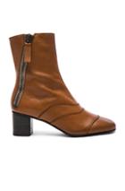 Chloe Leather Lexie Low Boots In Brown
