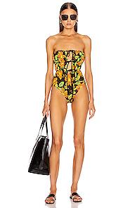 Solid & Striped Paula Swimsuit In Black,floral,orange