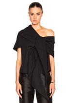 Isa Arfen One Shoulder Knot Top In Black