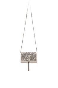 Saint Laurent Crystal Embellished Kate Tassel Chain Wallet In White