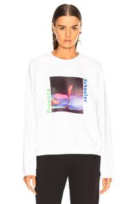 Proenza Schouler Pswl Twister Care Label Shrunken Sweatshirt In White