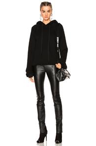 Unravel Oversized Sleeve Cashmere Hoodie In Black