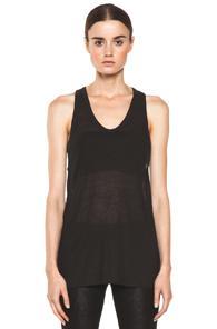 T By Alexander Wang Slub Classic Viscose Blend Tank In Black