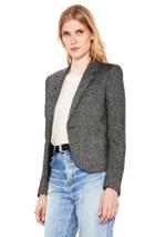 Saint Laurent Tweed One Button Blazer In Black