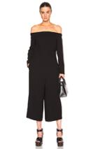 Tibi Off Shoulder Culotte Jumpsuit In Black