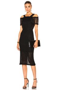 Roland Mouret Sinclair Linen Mesh Dress In Black