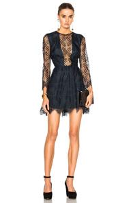 Michelle Mason Lace Mini Dress Carbon