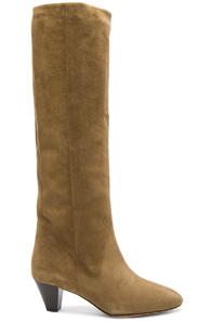 Isabel Marant Etoile Robby New Velvet Boots In Brown