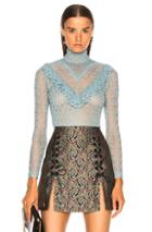 Alexachung Ruffle Fine Knit Lace Top In Blue