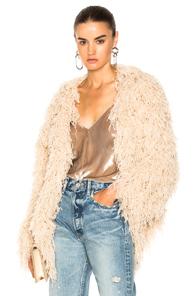 Ryan Roche Furry Cardigan In Neutrals