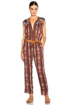 Isabel Marant Etoile Tad Paisley Print Jumpsuit In Black,red,floral,stripes,abstract
