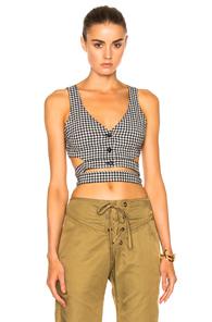 Marissa Webb Marissa Webb Gigi Gingham Shell In Black,checkered & Plaid