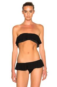 Norma Kamali Ruffled Bikini Top In Black