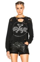 Unravel Terry Bones Raglan Sweatshirt In Black