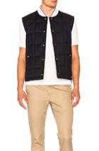 Thom Browne Down Filled Button Front Vest In Blue