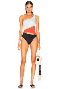 Solid & Striped Louise Swimsuit In Blue,brown,black