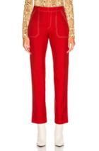 Chloe Contrast Stitching Trousers In Red