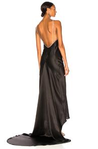Redemption Satin Long Dress In Black