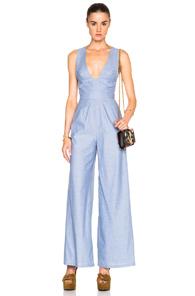 Fleur Du Mal Suspender Jumpsuit In Blue