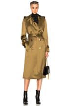 Lanvin Wool Viscose Trench Coat In Green