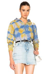 Saint Laurent Tie Dye Hoodie In Blue,green,ombre & Tie Dye