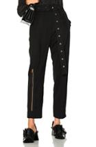 Proenza Schouler Lightweight Wool Suiting Pleated Straight Pant In Black