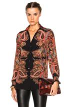 Etro Boyfit Shirt With Plaid Back In Black,red,checkered & Plaid,abstract