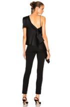 Roland Mouret Iver Double Faced Satin Top In Black