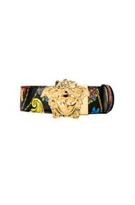 Versace Belt In Abstract,black