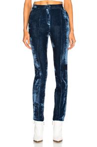 Off-white Flared Velvet Pants In Blue