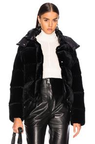 Moncler Caille Velvet Jacket In Black