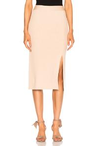 Ryan Roche Bottom Slit Fitted Skirt In Neutrals,pink