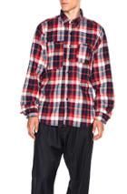 Engineered Garments Plaid Flannel Work Shirt In Red,checkered & Plaid