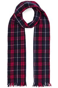 Isabel Marant Isidore Scarf In Black,red,checkered & Plaid