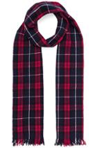 Isabel Marant Isidore Scarf In Black,red,checkered & Plaid