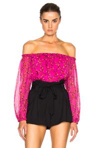 Diane Von Furstenberg Kamber Top In Pink,floral