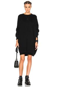 R13 Grunge Sweatshirt Dress In Black