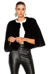 Yves Salomon Rex Cropped Jacket In Eclipse