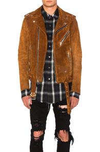 Amiri Suede Jacket In Brown