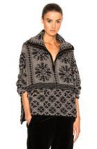 Chloe Mini Fur Stitch Jacquard Sweater In Gray,abstract