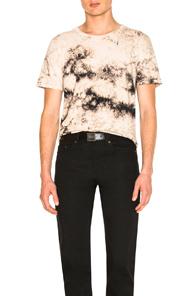 Saint Laurent Tie Dye Tee In Neutrals,ombre & Tie Dye