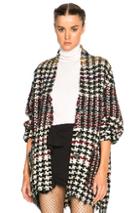 Isabel Marant Diana Weave Coat In Green,checkered & Plaid