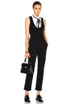 Frame Denim Waist Coat Jumpsuit In Black