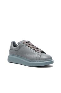 Alexander Mcqueen Leather Platform Sneakers In Gray