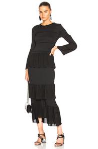 3.1 Phillip Lim Smoked Tiered Dress In Black