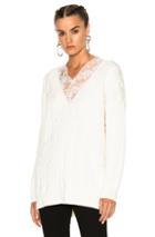 Alexander Wang V Neck Cable Pullover In White
