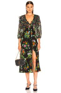 Rixo Bonnie Dress In Black,green,floral