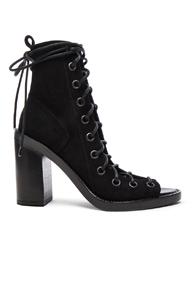 Ann Demeulemeester Suede Lace Up Heels In Black
