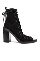 Ann Demeulemeester Suede Lace Up Heels In Black