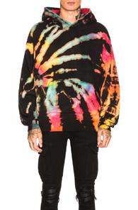 Amiri Reverse Tie Dye Hoodie In Black,ombre & Tie Dye,pink